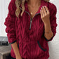 🔥LAST DAY SALE ONLY￡15.99!!☀️Half-Zip Fuzzy Sweatshirt 🍂 | Cloud-Soft + Roomy Pockets – Comfy Daily/Lounge