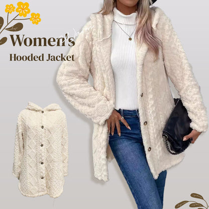 ❄️ Quilted Winter Style | Women's Diamond-Pattern Hooded Warm Jacket with Side-Hem Buttons