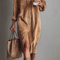 💖LAST DAY PROMOTION - 49%OFF 💖 Effortless Chic Corduroy Shirt Dress – Soft, Cozy & Versatile for All Seasons 🍂