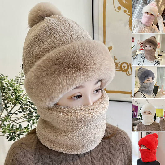 🎅Surprise price: £6.99 only!🎄Ladies Winter Warm Woolen Hat Scarf Set for Outdoor Windproof Cap Ear Protection