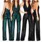 🏆 Last Day Sale 70% OFF!!!💝New Style✨Women's Sparkly Sexy Halter Neck Slim Fit Jumpsuit