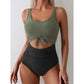 👙LAST DAY SALE 50% OFF!!💃Women's Tummy Control Slimming Cutout Tie Knot One Piece Swimsuit