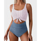 👙LAST DAY SALE 50% OFF!!💃Women's Tummy Control Slimming Cutout Tie Knot One Piece Swimsuit