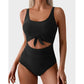 👙LAST DAY SALE 50% OFF!!💃Women's Tummy Control Slimming Cutout Tie Knot One Piece Swimsuit