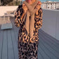 💃LAST DAY SALE 49% OFF🔥Women's Leopard Print V-Neck Long Sleeved Dress