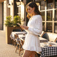 Women's Embroidered Smocked-Waist Mini Dress