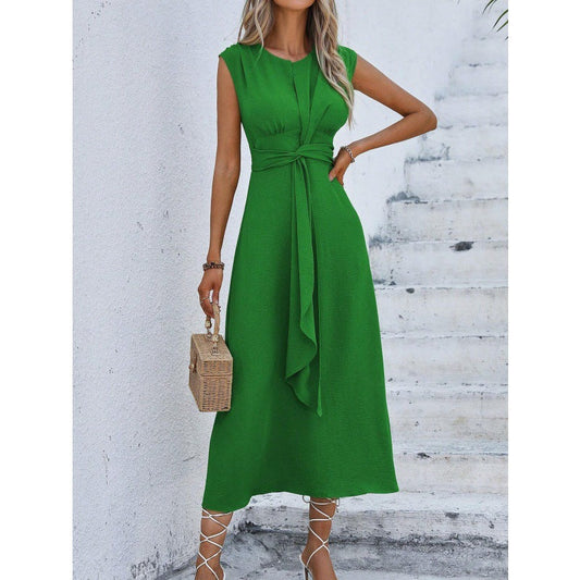 ⏳LAST DAY SALE 59% OFF!!🎁Women's Elegant Solid Color Crew Neck Dress