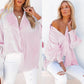 🌟Last Day Promotion 49% OFF🔥Women's Striped Shirt with Elastic Sleeves