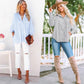 🌟Last Day Promotion 49% OFF🔥Women's Striped Shirt with Elastic Sleeves
