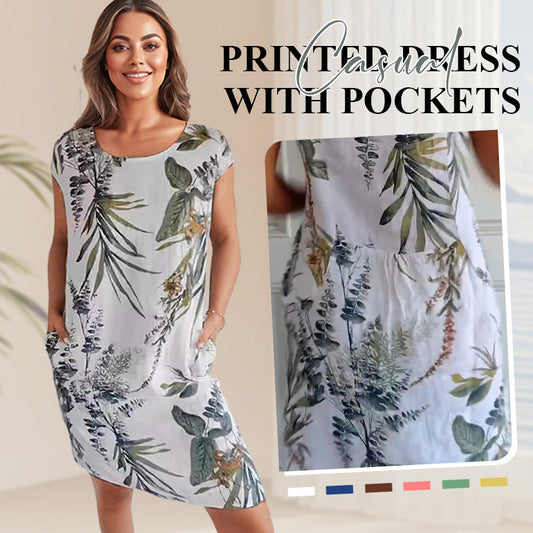 💎49% OFF! 💎 Women's Short Sleeve Printed Dress – Lightweight, Flattering Fit & Everyday Spring Style 🌸