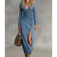 🔥Spring Special Sale 49% OFF!!🔥Women's Long Sleeve V-Neck Maxi Dress