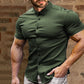Men's Stretch Slim Muscle Fit Short Sleeve Dress Shirts Casual Button-Down Style Perfect Menswear for Dad,back to school,back to school shopping sohochic style