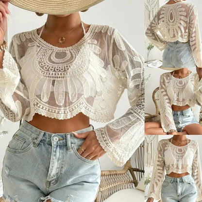 🌊LAST DAY SALE 50% OFF!!🏖️Women's Lace Crochet Cover-Ups for Beach Vacation