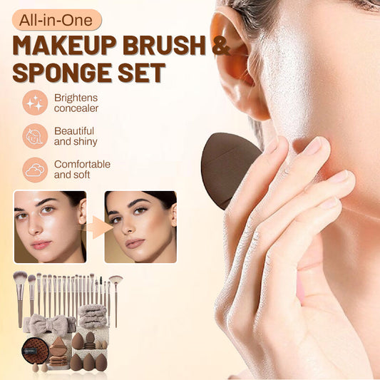 40pcs/set All-in-One Makeup Brush & Sponge Makeup Tool Set