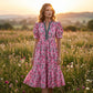 💕SPRING HOT SALE 50% OFF💕Women's Floral Print Puff Sleeve Maxi Dress
