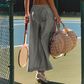 Casual Cropped Wide-Leg Beach Pants