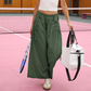 Casual Cropped Wide-Leg Beach Pants