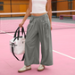 Casual Cropped Wide-Leg Beach Pants