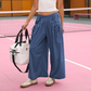 Casual Cropped Wide-Leg Beach Pants
