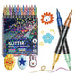 🔥LAST DAY SALE ONLY ￡6.99!!🔥Glitter Brush Markers – dual-tip design, shimmering ink makes cards & crafts sparkle