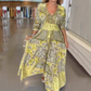 💕SPRING HOT SALE 50% OFF💕Women’s Elegant Floral Drawstring Long Dress