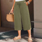 💖LAST DAY SALE ONLY ￡15.99!!💖Women's Ribbed Wide-Leg Capri Pants with Pockets