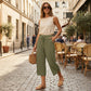 💖LAST DAY SALE ONLY ￡15.99!!💖Women's Ribbed Wide-Leg Capri Pants with Pockets