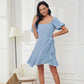 Women's Square Neck Tie Waist Dress