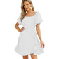 Women's Square Neck Tie Waist Dress