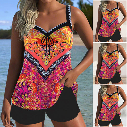 🌞Hot Summer Sale 49% OFF✨Printed Swimsuit Top & Shorts Set