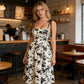 🌷LAST DAY SALE: ONLY ￡15.99!!🌷Women's Floral Print Tie-Strap Midi Dress