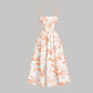🌷LAST DAY SALE: ONLY ￡15.99!!🌷Women's Floral Print Tie-Strap Midi Dress