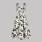 🌷LAST DAY SALE: ONLY ￡15.99!!🌷Women's Floral Print Tie-Strap Midi Dress