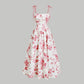 🌷LAST DAY SALE: ONLY ￡15.99!!🌷Women's Floral Print Tie-Strap Midi Dress