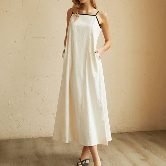Trendy Loose-Fit Sleeveless Long Sling Dress