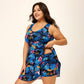 Women's Floral Print Back Cross Flowy Swimdress