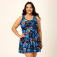 Women's Floral Print Back Cross Flowy Swimdress