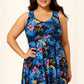 Women's Floral Print Back Cross Flowy Swimdress