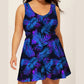 Women's Floral Print Back Cross Flowy Swimdress