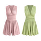 🏖️Summer Cool Deal: ONLY ￡15.99!!🌷👗Women's Sleeveless V-Neck Ruched Waist Romper