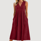 🌟Summer Cool Deal: 49% OFF!!🏖️Women's Casual V-Neck Sleeveless Midi Dress💃