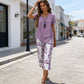 👗Women's 2-Piece Set – Layered Asymmetrical Tunic Top & Printed Wide Leg Pants, Breathable Polyester✨