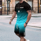 🏆Summer Cool Deal: ONLY ￡15.99!!😎Men's Gradient Color T-Shirt & Shorts Set