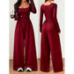 ⏳LAST DAY SALE ONLY ￡19.99!!💕🍂 Women's Casual Square Neck Wide-Leg Jumpsuit – Flattering Comfort & Effortless Autumn Style