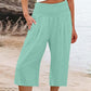 🏖️Summer Cool deal: ONLY ￡13.99!!😌🌿Women’s Lightweight Summer Crop Pants with Elastic Waist – Breathable, Comfortable & Stylish