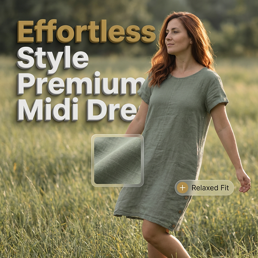 🌿Summer Cool Deal: 49% OFF!!💃☀️Women’s Cotton-Linen Casual Dress – Breathable, Relaxed Fit with Functional Pockets