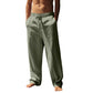 🔥LAST DAY SALE: ONLY ￡13.99!!✨👖Men’s Cotton-Linen Drawstring Trousers – Lightweight, Breathable & Comfort-Fit with Pockets