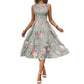 👗New Arrivals 50% OFF💥Women’s Sleeveless Floral Print Casual Dress – Smocked Bodice, Tiered Skirt, Midi Length ✨