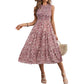 👗New Arrivals 50% OFF💥Women’s Sleeveless Floral Print Casual Dress – Smocked Bodice, Tiered Skirt, Midi Length ✨