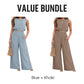 🏖️Summer Cool Deal: 70% OFF!!💃Women's 2-Piece Solid Color Breathable Tank Top & Wide Leg Loose Pants Set